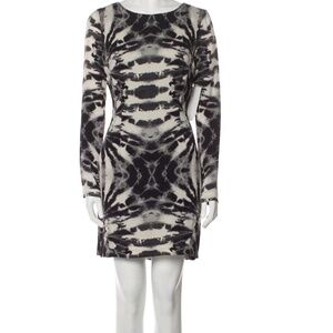 Mara Hoffman Black White Tie Dye Print Mini Dress Size M